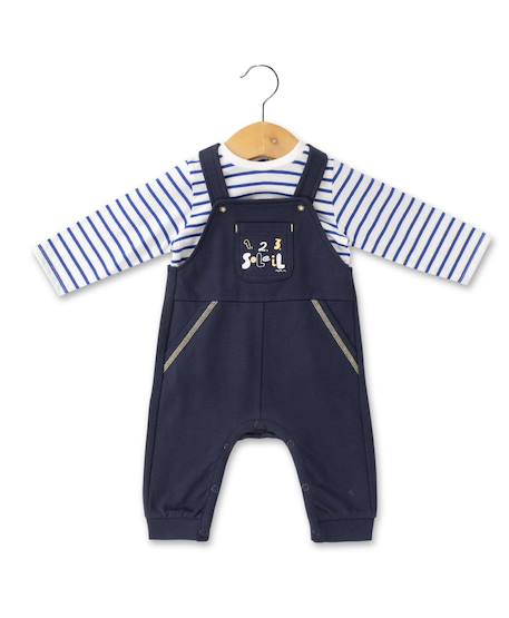 Ensemble salopette + haut 100% coton bébé garçon Indigo 1 - vertbaudet enfant 