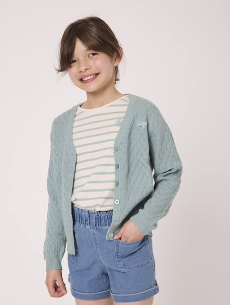 Gilet fille Vert 1 - vertbaudet enfant 