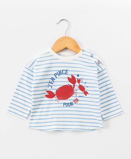Bébé-T-shirt, sous-pull-Mariniere manches longues 100% coton bébé garçon