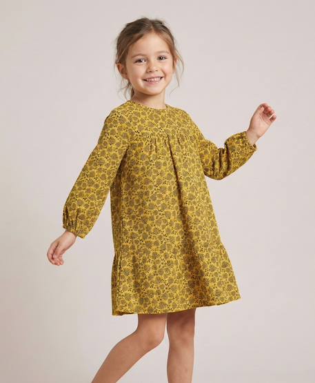 Fille-Robe manches longues 100% coton fille