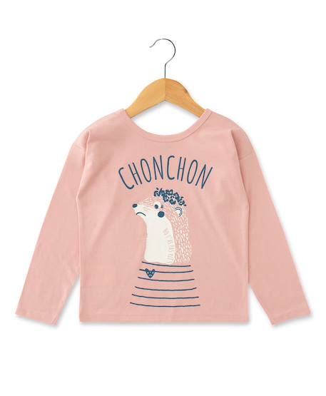 T-shirt manches longues 100% coton fille Rose 1 - vertbaudet enfant 
