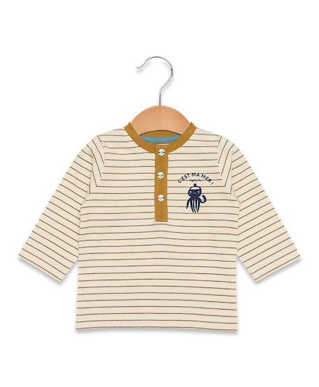 Bébé-T-shirt, sous-pull-Mariniere manches longues 100% coton bébé garçon