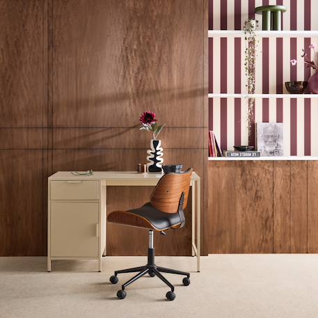 Bureau enfant acier laminé 1 tiroir Beige+Bleu+Noir 1 - vertbaudet enfant 