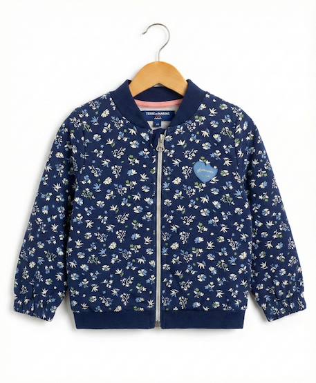 Veste 100% coton fille Imprime fond indigo 1 - vertbaudet enfant 