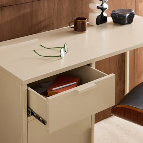Bureau enfant acier laminé 1 tiroir Beige+Bleu+Noir 5 - vertbaudet enfant 