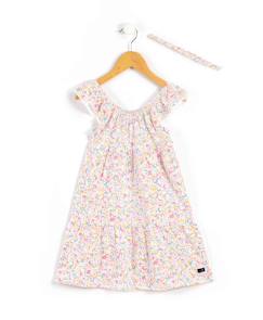 Ensemble robe + bandeau 100% coton fille  - vertbaudet enfant