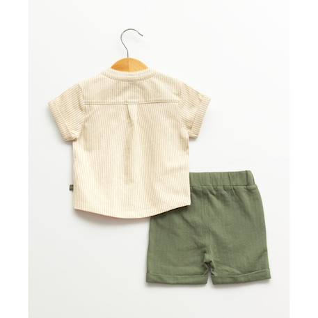 Ensemble short + haut 100% coton bébé garçon Grege / kaki 5 - vertbaudet enfant 