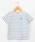 Mariniere manches courtes 100% coton garçon Fond grege raye bleu 1 - vertbaudet enfant 
