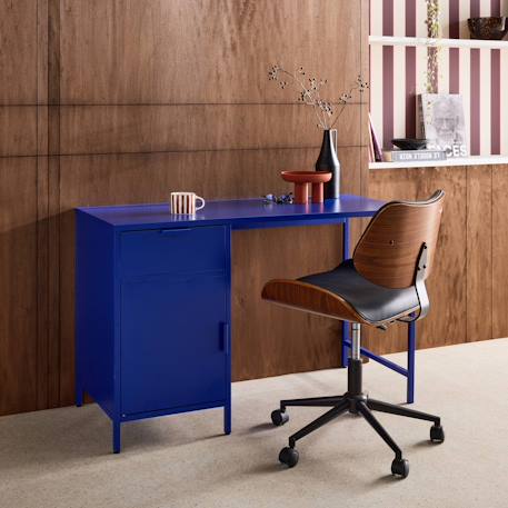 Bureau enfant acier laminé 1 tiroir Bleu+Noir 3 - vertbaudet enfant 
