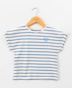 Mariniere manches courtes 100% coton fille  - vertbaudet enfant