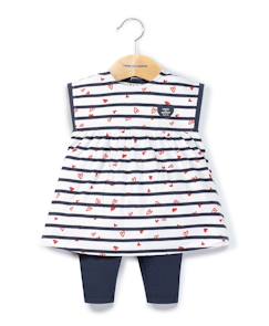 Ensemble robe + bas 100% coton bébé fille  - vertbaudet enfant