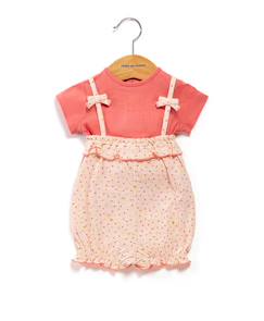 Ensemble salopette + haut 100% coton bébé fille  - vertbaudet enfant