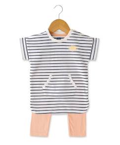 Ensemble robe + bas 100% coton bébé fille  - vertbaudet enfant