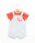 Ensemble salopette + haut 100% coton bébé garçon Fond blanc casse raye bleu 1 - vertbaudet enfant 