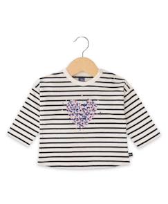Mariniere manches longues 100% coton bébé fille  - vertbaudet enfant