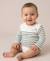 Body manches longues bébé Fond naturel raye kaki 1 - vertbaudet enfant 