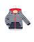 Veste à capuche bébé garçon Fond indigo raye blanc 1 - vertbaudet enfant 