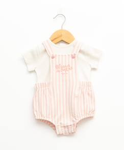 Ensemble salopette + haut 100% coton bébé fille  - vertbaudet enfant