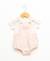 Ensemble salopette + haut 100% coton bébé fille Fond naturel raye rose 1 - vertbaudet enfant 