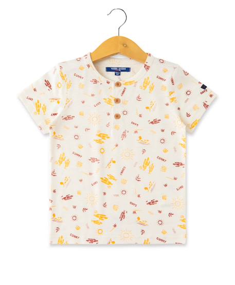 T-shirt manches courtes 100% coton garçon Imprime grege 1 - vertbaudet enfant 