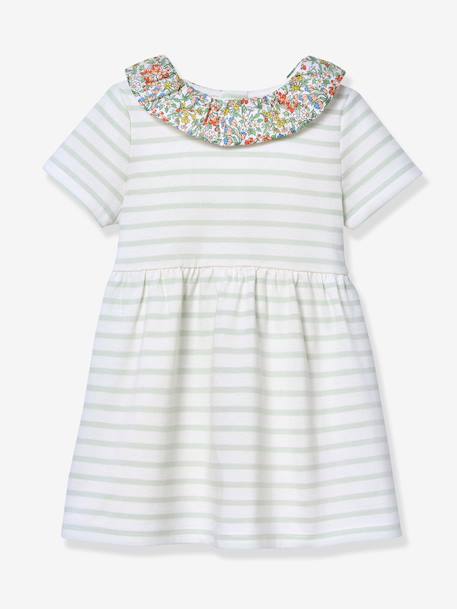 Robe marinière bébé vert clair 1 - vertbaudet enfant 