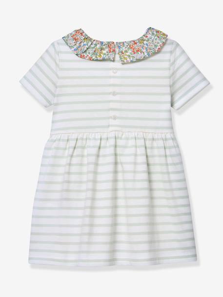 Robe marinière bébé vert clair 2 - vertbaudet enfant 