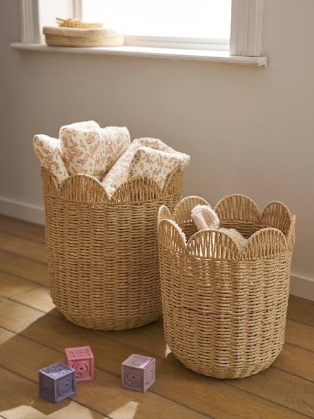 Lot 2 paniers de rangement gigognes beige 1 - vertbaudet enfant 