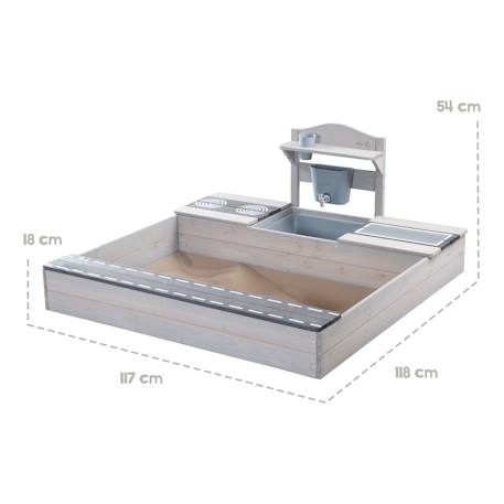 Bac à sable en bois fsc® avec cuisine extérieure intégrée Gris 2 - vertbaudet enfant 
