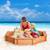 Bac à sable bois octogonal - 4 bancs - bâche de couverture, non tissé de sol inclus - bois sapin pré-huilé Orange 1 - vertbaudet enfant 