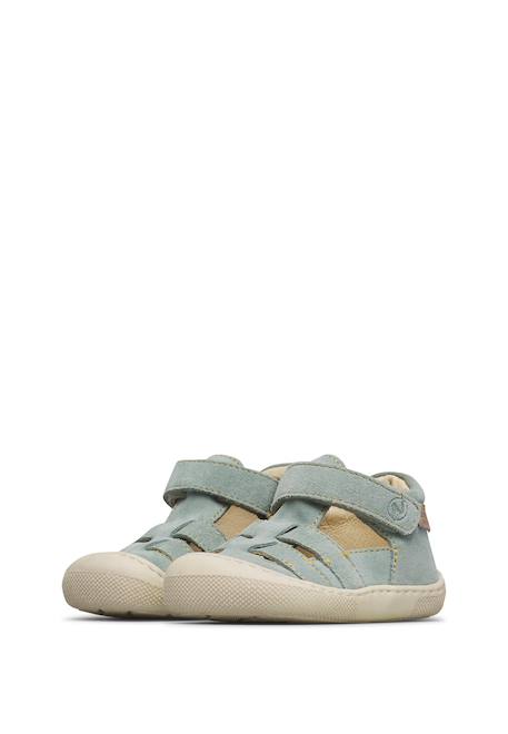 Sandales en daim fildi Beige-vert militaire-+Sage- 10 - vertbaudet enfant 