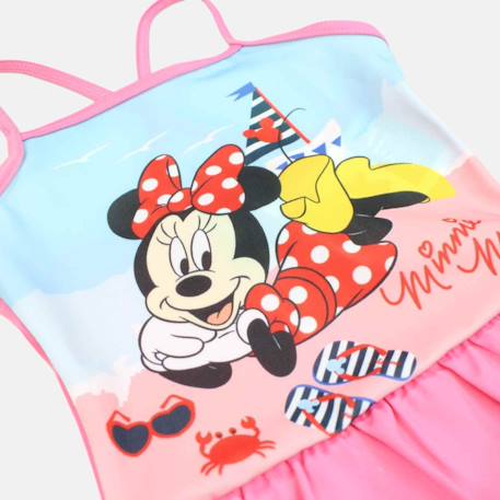 Maillot de bain une pièce fille imprimé minnie Rose+Rouge 5 - vertbaudet enfant 