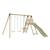 Portique 2 balançoires et vis-à-vis barbouzet bois h224cm Marron - gris anthracite - vert kaki - moutarde 2 - vertbaudet enfant 