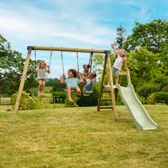 Portique 2 balançoires et vis-à-vis ajonc bois h190cm  - vertbaudet enfant
