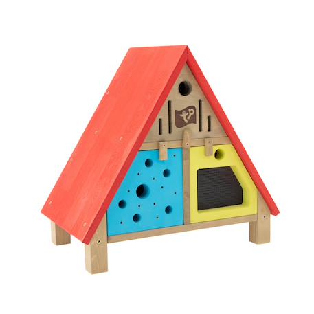 Maison de jardin pour insectes  bois fsc® Marron - bleu - rouge - jaune 2 - vertbaudet enfant 