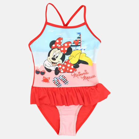 Maillot de bain une pièce fille imprimé minnie Rose+Rouge 12 - vertbaudet enfant 