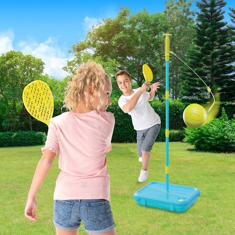 Pack jeux swingball 3en1 toutes surfaces  métal Bleu - noir - jaune 2 - vertbaudet enfant 