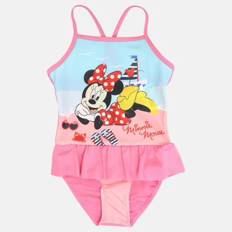 Maillot de bain une pièce fille imprimé minnie Rose+Rouge 4 - vertbaudet enfant 
