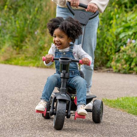 Tricycle enfant évolutif 4 en 1 deluxe métal Noir - rose 1 - vertbaudet enfant 