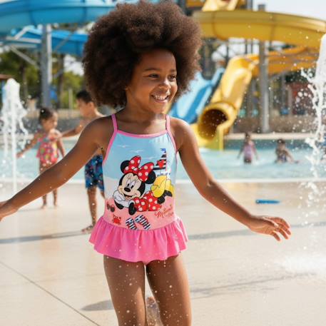 Maillot de bain une pièce fille imprimé minnie Rose+Rouge 2 - vertbaudet enfant 