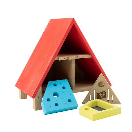 Maison de jardin pour insectes  bois fsc® Marron - bleu - rouge - jaune 5 - vertbaudet enfant 