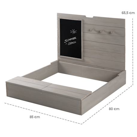 Bac à sable en bois massif avec couvercle et tableau noir Gris 5 - vertbaudet enfant 