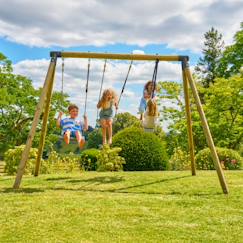 Portique 2 balançoires et vis-à-vis barbiche bois h224cm  - vertbaudet enfant