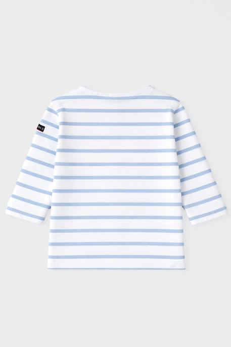 Marinière en coton léger bébé Blanc/ peach nectar+Blanc/detroit+Blanc/placid blue 6 - vertbaudet enfant 