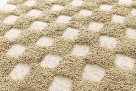Tapis enfant à carreaux 100% coton mael Brun naturel+Vert naturel 9 - vertbaudet enfant 