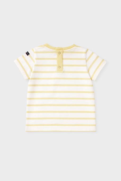 Marinière manches courtes bébé - coton léger Blanc/ peach nectar+Blanc/vanille 4 - vertbaudet enfant 