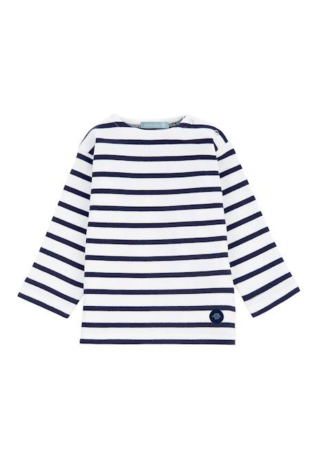 Bébé-T-shirt, sous-pull-Marinière col bateau en coton loctudy bébé