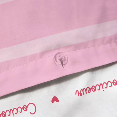Parure de lit imprimée 100% coton, cocci coeur Rose 5 - vertbaudet enfant 