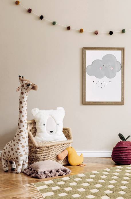 Tapis enfant à carreaux 100% coton mael Brun naturel+Vert naturel 7 - vertbaudet enfant 