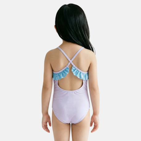 Maillot de bain enfant motif animé la reine des neiges Bleu+Mauve 8 - vertbaudet enfant 