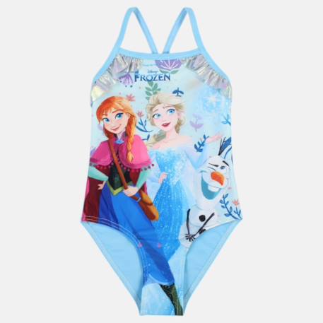 Maillot de bain enfant motif animé la reine des neiges Bleu+Mauve 3 - vertbaudet enfant 